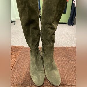 Green Suede knee High Boots